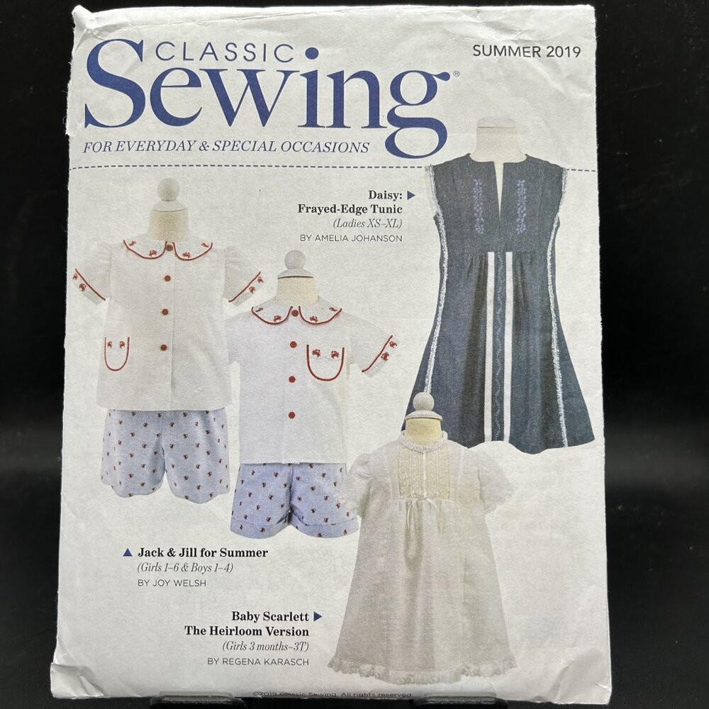 Classic Sewing “Summer 2019” (Unisex: 3 mo-6, Ladies XS-XL) Sewing Pattern Uncut